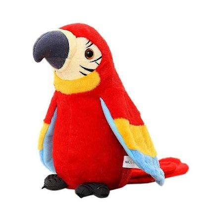 Talande Papegoja Upprepa Vad Du Säger Elektronisk Inspelningsfågel Skaka Vingar Plysch Interaktiva Leksaker för Barn Jul Födelsedagspresent (FMY)