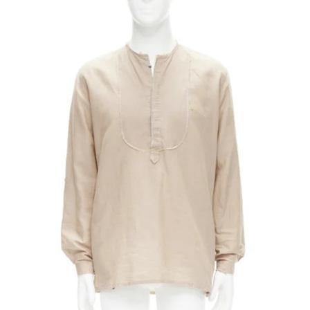Fendi Vintage, Pre-owned Linen tops Beige, Dames, Maat:L,Katoen