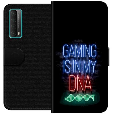 Kompatibelt Lommeboketui til Huawei P smart 2021 Portrett av Viktor Gyökeres i grønn skjorte med løvemotiv og intens grønn atmosfære