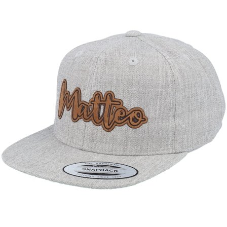 Kiddo Cap - Grey - snapback - Cap - Kids Matteo Engraved Patch Heather Grey Snapback - Hatstore