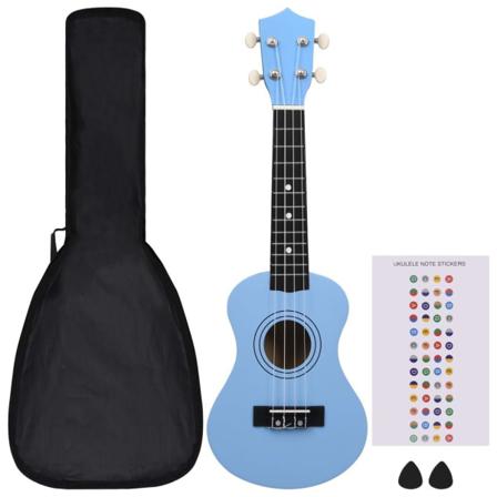 Vidaxl Sopranukulele Med Väska För Barn Sopran Babyblå 21"