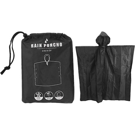 Regnponcho med hette Regnponcho Nødponcho Regnfrakk Regnkappe Unisex for konsert Camping Fotturer Fiske