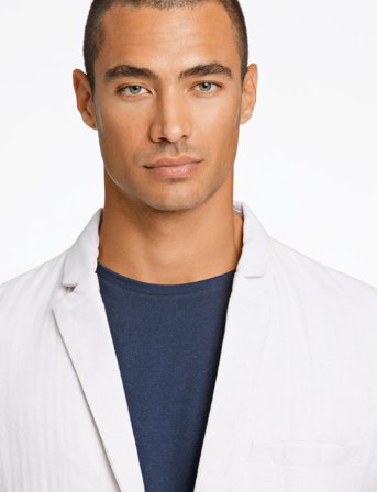 Lindbergh Cotton Linen Blazer - White - XXL