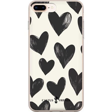 Kompatibelt Mobildeksel til Apple Apple iPhone 7 Plus Cactus and Friends - Bold Black Love Pattern