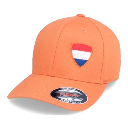 Forza - Orange flexfit Keps - Netherlands Flag Shield Orange Flexfit @ Hatstore