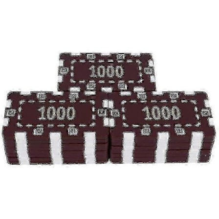 25 stk. pokerchipssett med tall trykt for spill og valuta leker{h}