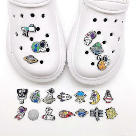 20 stk. Crocs sko pynt med rumtema, sko dekoration charms til træsko sandaler sko tilbehør gaver