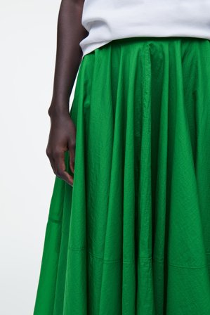 COS Women's Falda Midi De Corte Circular in Verde