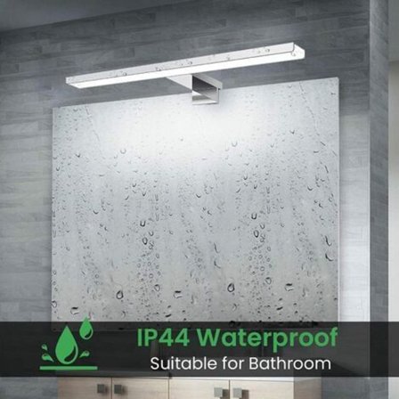 Hofuton baderomslys 5W LED speillampe IP44 med strømbryter 4200K 350LM 30cm hvit