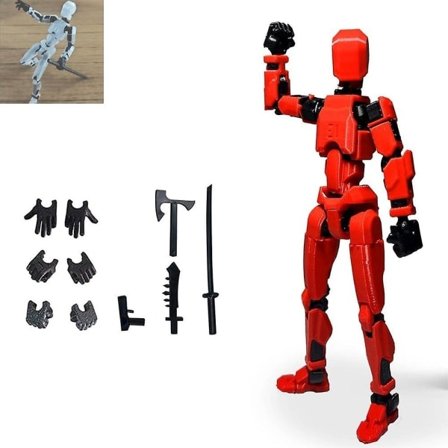 T13 Actionfigur, Titan 13 Actionfigur med 4 typer af våben og 3 typer af hænder, 3D-printet multi-leddet bevægelig T13 Actionfigur[HK]