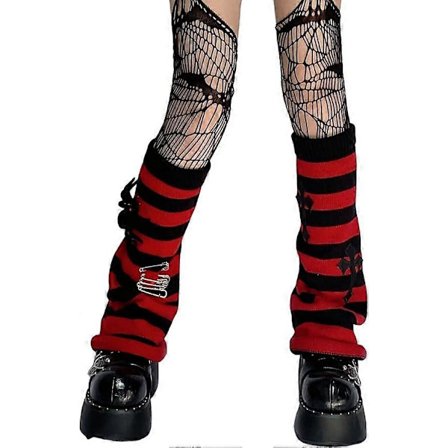 Strikkede benvarmere til damer, knæhøje benvarmere i preppy-stil med ribkant til teenagepiger