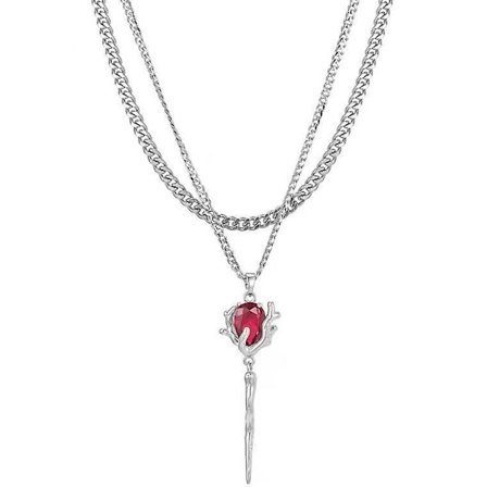 Kpop Goth Rose Wand Hänge Halsband Choker Halsband Kristall Nyckelben Kedja För Kvinnor