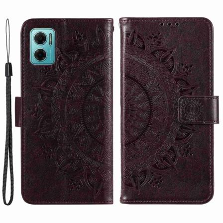SKALO Xiaomi Redmi 10 5G Mandala lompakkokotelo - Ruskea Brown