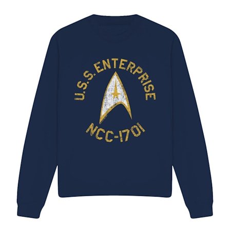 Star Trek Unisex Vuxen College Tröja XXL Marinblå