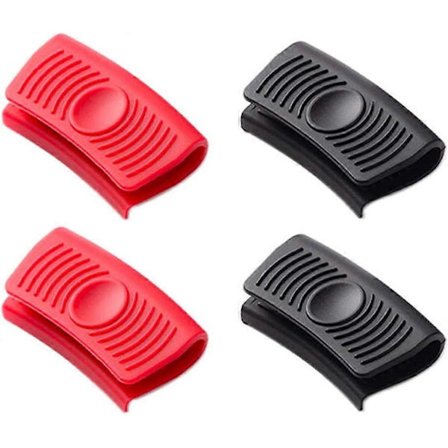 Silikon gryteklut, varmebeskyttelse for stekepannehåndtak for støpejernspanner, 4-pakning