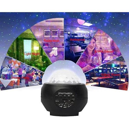Star Projector Led Roterande Scen Ljus Ljudkontroll Sänglampa (svart)