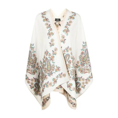 Etro, Paisley Jacquard Cape Beige, Dames, Maat:ONE Size,polyester