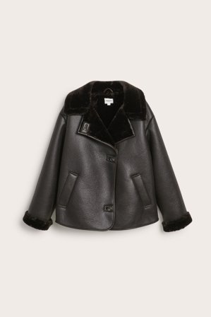 Kappahl | Kurtka z imitacji skóry | Ciemnobrązowy