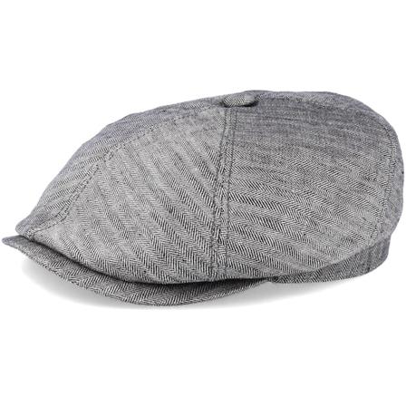Stetson - Grijs flatcap Cap - 6-Panel Linen Fischgrat Grey Flat Cap @ Hatstore