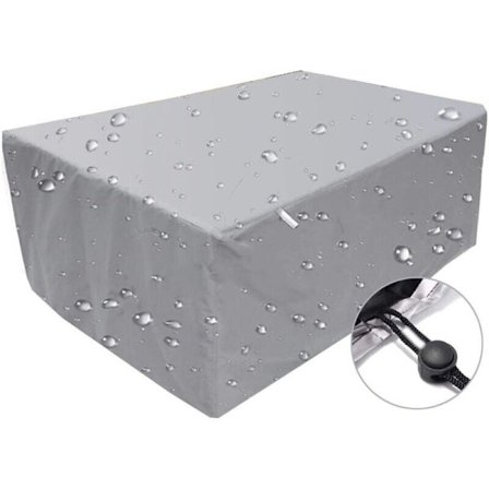 Huonekalusarjat Ulkokalusteiden suojus, Vedenpitävä tuulenpitävä anti-UV-peite, Suorakulmainen 210D Oxford-kangas suojapeite Hopea - 160x160x80cm