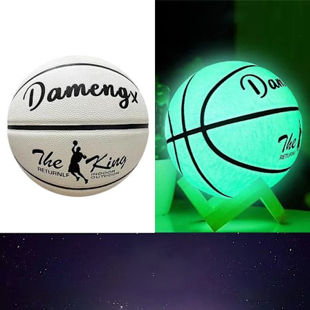 Selvlysende basketball for tenåringsgutter, glødende basketball