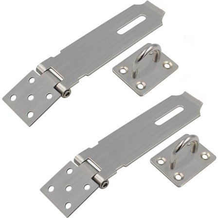 2-pakning - Hengelås i rustfritt stål - Sikkerhetslås - Sikkerhetslås i rustfritt stål - 3,9 cm x 10,5 cm (4 tommer)