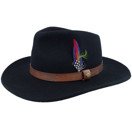 Stetson - Zwart western Hoed - Sonstige Outdoor Woolfelt Black Western @ Hatstore