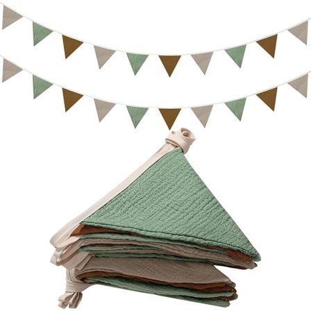 4,7 m Vimpel Banner Flag, 2 stk. Børneværelse Guirlande Trekant Vimpel Flag Baby Banner til Børneværelse Indretning Baby Fødselsdag Boho Bryllup 