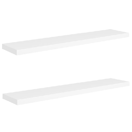 Vidaxl Svävande Vägghyllor 2 St Vit 120x23,5x3,8 Cm Mdf Vit