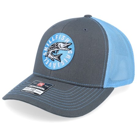 Skillfish - Gris trucker Casquette - Cirkel Grisjävel 112 Split Charcoal/Columbia Blue Trucker @ Hatstore