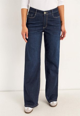 Cellbes of Sweden - Brede, lange jeans med høj talje Renata i mørkeblå / denim til damer i størrelse 46L