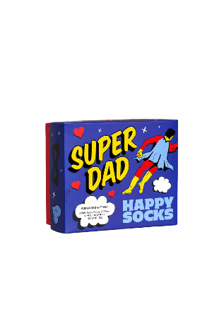 Happy Socks 2-Pack Super Dad Gift Set Strumpor Unisex Blå 41-46