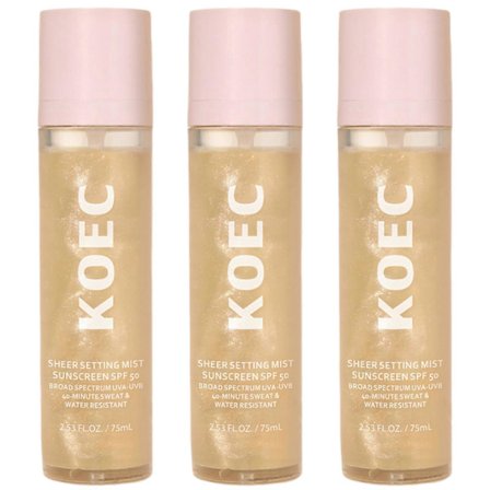 Sunglaze Sheer Setting Mist med SPF50 Återfuktande Makeup-Vänlig Glow Spray Solskyddsmedel för Alla Hudtyper