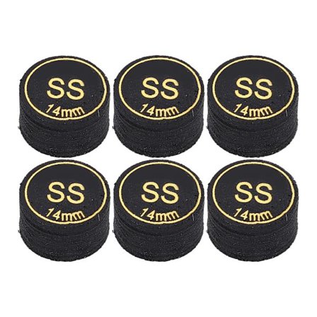 6 stk. Professionelle Multi-lag Billard Pool Kø Spidser Udskiftning 14mm SS til Pool Køer Snooker