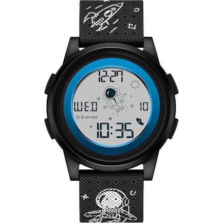 Herrar Casual Klockor Minimalistisk Digital Armbandsur Multifunktionell Elektronisk Klocka Sport Vattentät Herrklocka Pojke Gummi Armband Svart Blå 
