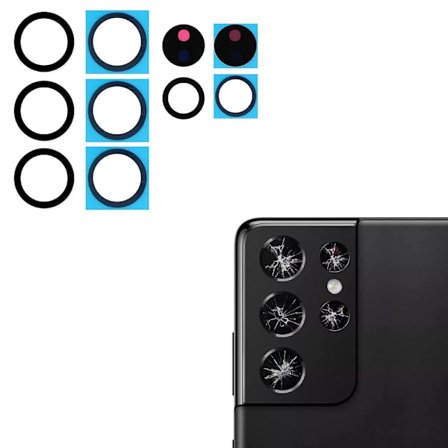 3-PACK Samsung Galaxy S21 Ultra Bakre Kameralins Reservdel
