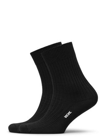 Aiden 2-Pack Socks Underwear Socks Regular Socks Musta Wood Wood