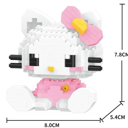 KEEPPLEY Sanrio Anime Hello Kitty My Melody Cinnamoroll Pompompurin Kuromi Byggeklosser Jente Barn Julegave Hello Kitty