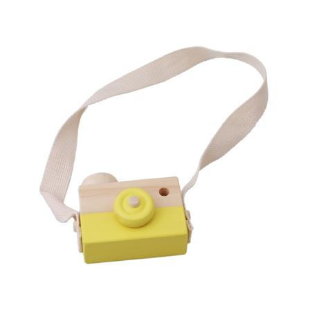 Barn Söt Mini Trä Kamera Fotografi Dekoration Baby Leksak Yellow
