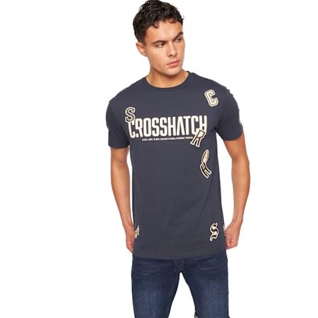Crosshatch Herr Doddington T-shirt S Marinblå Navy S