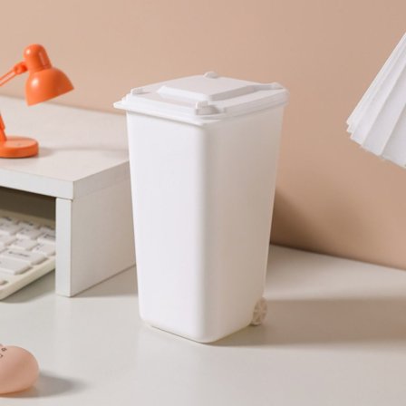Mini papperskorg för skrivbordet VIT UTAN KLISTERMÄRKER UTAN
