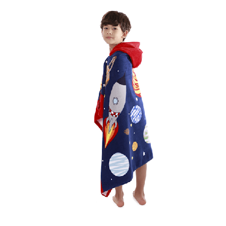 (Space) Barnens Bad Poncho, Barnens Badhandduk, Strand Simning Barnens Badrock, Absorberande