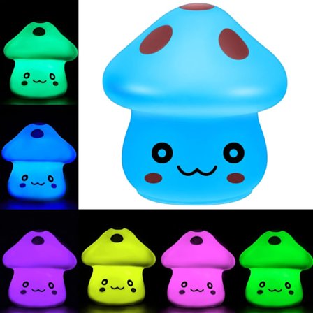 Söt svamp LED nattlampa med färgväxlande svamplampa