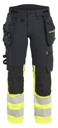 Blåkläder 702516489933D21 Arbetsbyxa varsel, svart/gul Svart/gul, Kläder