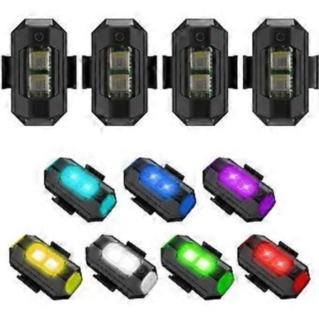 LED Fly Strobe Lys, Mini Drone Strobe Lys, Drone Anti-kollisionslys, Multifunktionel Lommelygte til RC Motorcykel Bil, Udendørs Cykel