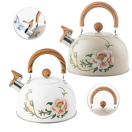 Plystrende komfyrtopp-kjeler 3L Blomstrete Tekoker Rustfritt Stål Tekanner (FMY)