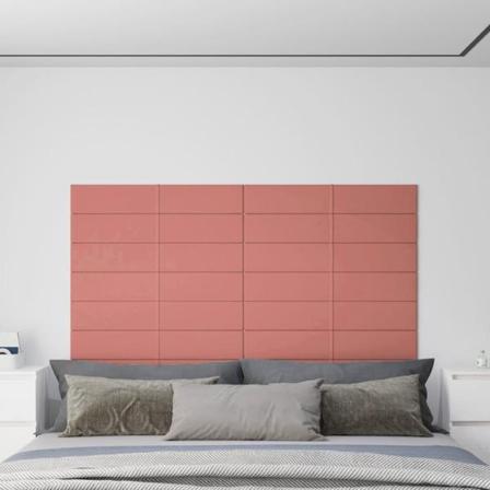Vidaxl Väggpaneler 12 St Rosa 90x15 Cm Sammet 1,62 M² Rosa