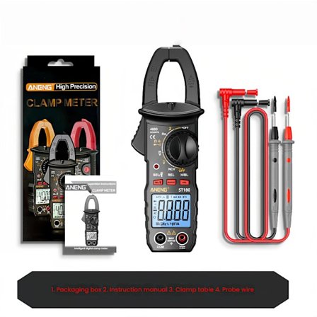 Digital klem multimeter tester, måler AC strøm, spenning, kapasitans, motstand, diode, på/av frekvens bakgrunnsbelysning ingeniørverktøy