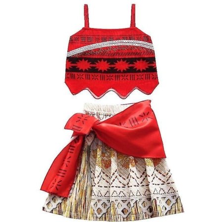 Moana Kjole Barn Cosplay Jenter Klær Prinsesse Vaiana Kjole Barnebursdag Kostyme med Ne{HH}