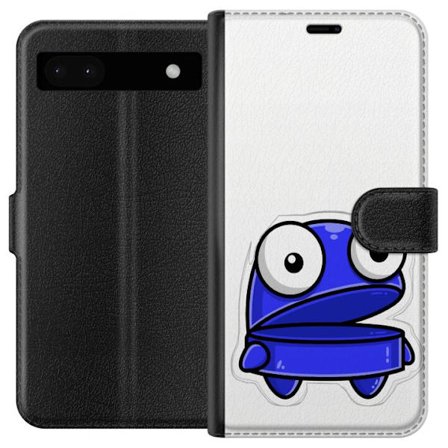 Kompatibel Tegnebogsetui til Google Google Pixel 6a Blå tegneseriefigur med åbent udtryk og store øjne i sjov illustration